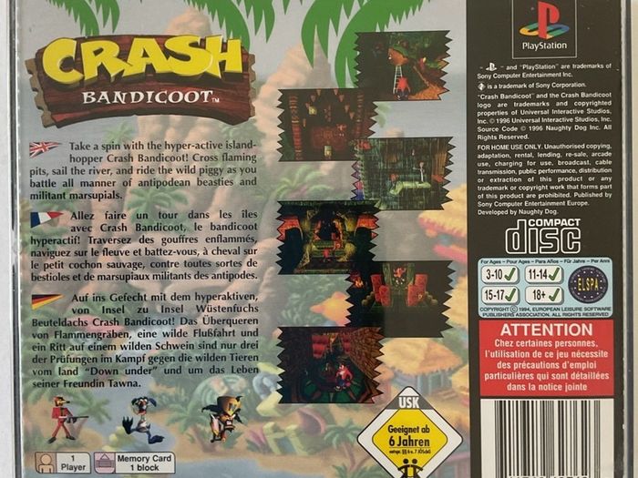 Crash Bandicoot Black Box with demo disc complete