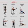 Fitness, Power Tower Dip Station, MultiFit, Adjustable Height and Backrest, Multi gym, Heavy Duty, Multi-functional Tower, Home Gym Image 3