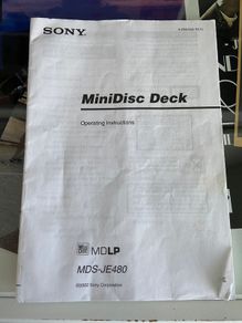 Sony MiniDisc Desk MDS-JE480 - Manual only