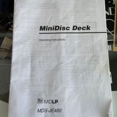 Sony MiniDisc Desk MDS-JE480 - Manual only