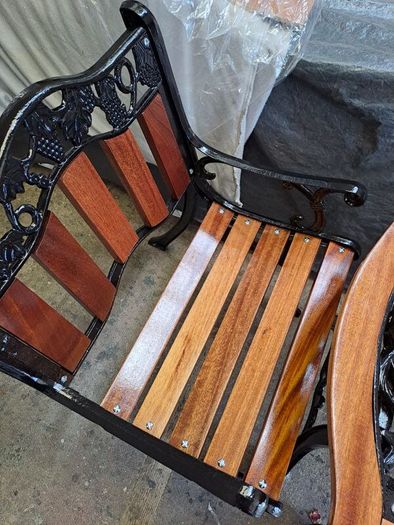 Cast iron table and chairs
