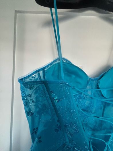 Stunning Blue Debs Dress (strapless or with straps) with sparkle)