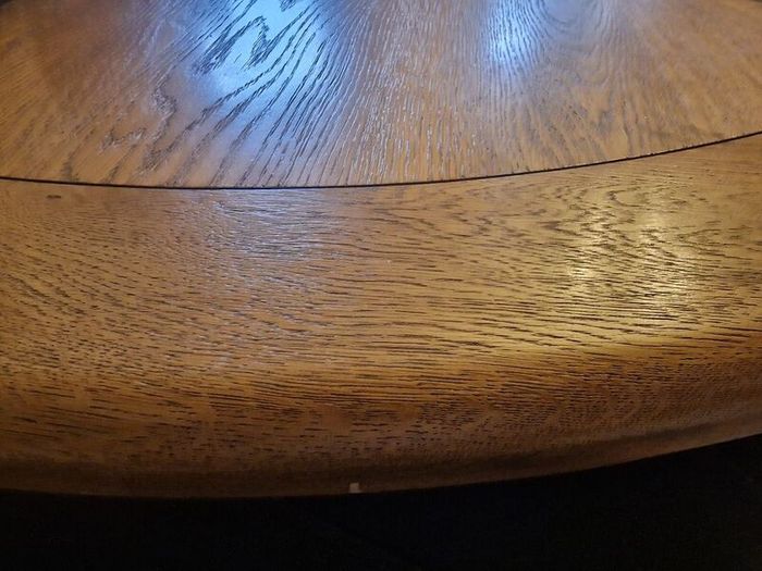 Round oak table with chairs