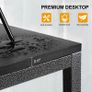 _Desk with shelves, 55 inch industrial style PC desk, computer table made of wood and metal, gaming desk office table for home office (black) Image 3