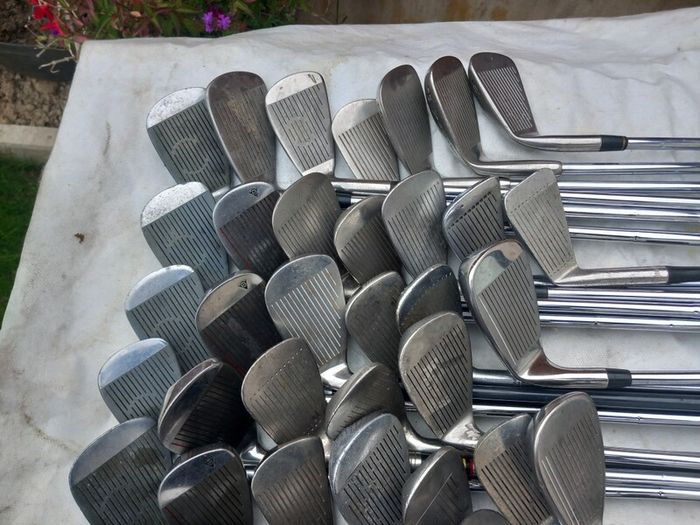 A selection of Golf clubs. Right handed clubs