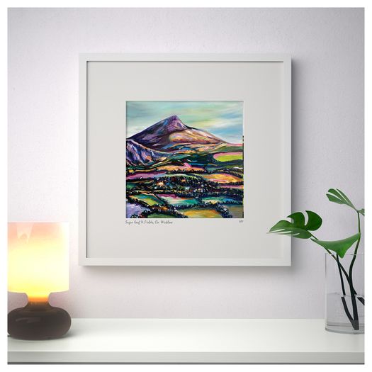 Sugar Loaf & Fields, Co. Wicklow. Large Framed Print by artist Helen Mathews