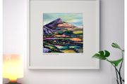 Sugar Loaf &amp; Fields, Co. Wicklow. Large Framed Print by artist Helen Mathews