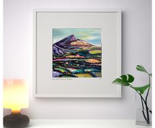 Sugar Loaf & Fields, Co. Wicklow. Large Framed Print by artist Helen Mathews