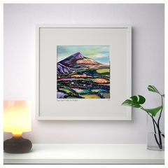 Sugar Loaf & Fields, Co. Wicklow. Large Framed Print by artist Helen Mathews