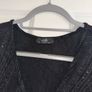 Wallis Women's Sparkly Black Cold Shoulder Top - Size small Image 3