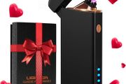 Valentines Day Gifts for Him Men Electric Lighter, USB Rechargeable Arc Lighter Windproof Flameless Plasma Lighter with Battery Display, Birthday Gifts for Men, Women, Him, Her