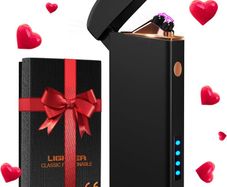 Valentines Day Gifts for Him Men Electric Lighter, USB Rechargeable Arc Lighter Windproof Flameless Plasma Lighter with Battery Display, Birthday Gifts for Men, Women, Him, Her