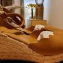 Carl Scarpa Brittany Leather Espadrille Wedge Shoes in Cognac Image 3