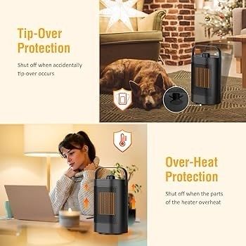 FREE 3 DAY SHIPPING Oscillating 1500W  Ceramic Heater with 3 Heat Settings Energy Saving Technology, Quiet Fan Heater