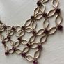 Vintage Art Deco Amethyst Purple Rhinestone Lattice Bib Necklace Image 4