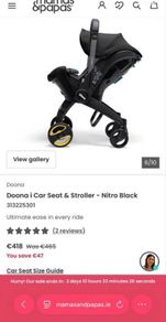 Brand New Doona i Car Seat & Stroller and ISOFIX Base Nitro Black