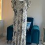 Ladies Beige & Mocha Long Dress with Cap Sleeves from Viyella Image 5