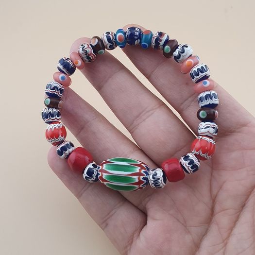 Vintage Venetian Style mix Glass Bead Bracelet