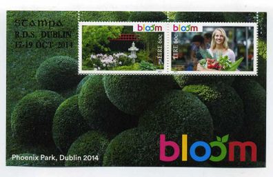 2014 Ireland Stampa Members Souvenir Bloom, Phoenix Park Commemorative Stamps Miniature Sheet Overprinted for Stampa Mint Never Hinged (MNH)