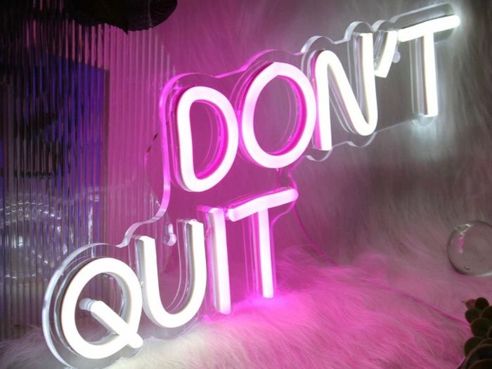 Neon Signs Don't Quit Pink/White Room Decor 15.7 inch x 6.5 inch