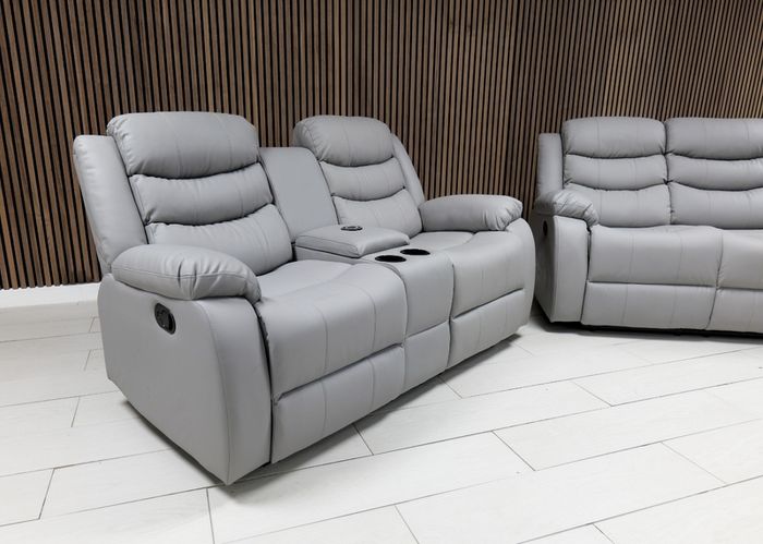 Roma Plus Light Grey Wireless Charging Recliner Sofa