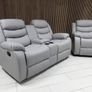 Roma Plus Light Grey Wireless Charging Recliner Sofa Image 3