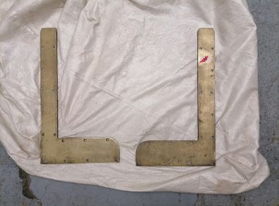 Vintage solid brass door kick plates.