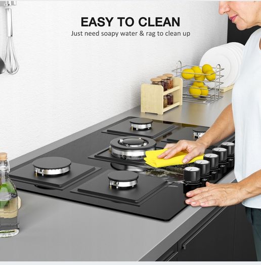 Glass Gas Hob 5 burners