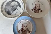 Three Pope John Paul Commemorative Plates