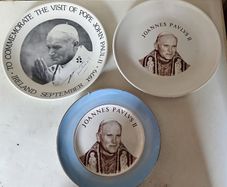 Three Pope John Paul Commemorative Plates