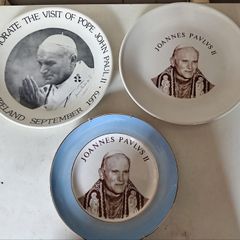Three Pope John Paul Commemorative Plates