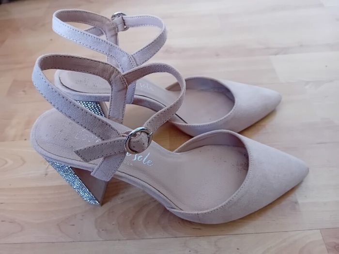 Glitter Block Heels UK4