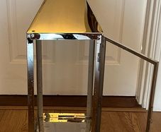 Modern Stainless Steel chrome large Candle Lantern with Handle for Home Decor 71cm H x 23cm W x 24cm D