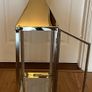 Modern Stainless Steel chrome large Candle Lantern with Handle for Home Decor 71cm H x 23cm W x 24cm D Image 2