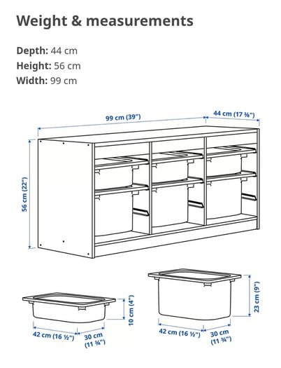 Ikea Trofast and 7 small drawers