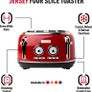 Jersey Steel Blue Toaster 4 Slice  Stainless Steel Retro Toaster  Variable Browning Control  Self Centering Function  Reheat and Defrost Functions MULTIPLE COLOURS AVAILABLE (FREE POSTAGE) Image 8