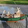 Handmade trawler boat, collectible,  D18 Image 2
