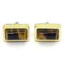 Mid century silver tigers eye cuff links Image 2