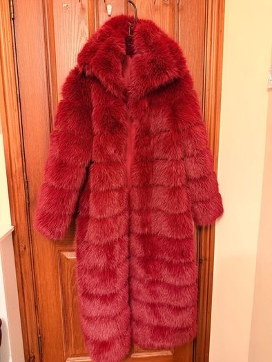 long fur coat.