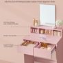 Dressing Table with Mirror and 2 Drawers Pastel Pink Image 4