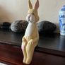 Carved Wooden Rabbit Shelf Sitter Image 2