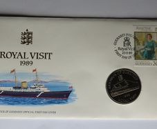 Guernsey Rare Two Pounds 1989 Royal Yacht Britannia first day stamp cover