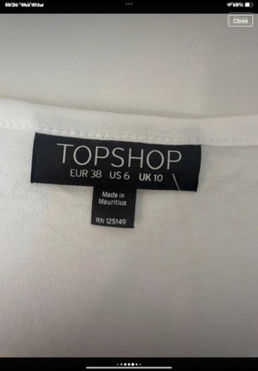 top Bnwt topshop 100% cotton frilled detail top/ tshirt