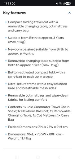 Travel cot