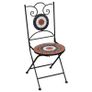 3 Piece Mosaic Bistro Set Ceramic Tile Terracotta and White Image 5