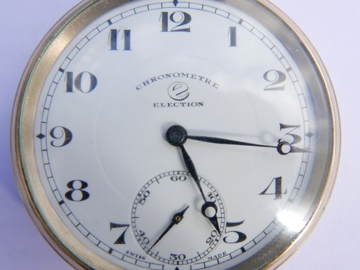 Vintage Chronometre Election Gold Plated Pocket Watch Mechanical  Retro Vintage, the watch works well and keeps time