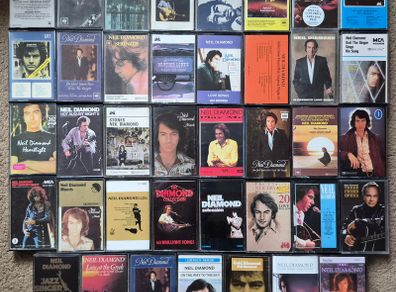 Neil Diamond tape collection x 39 inc leather case.