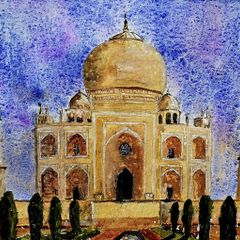 taj mahal watercolour