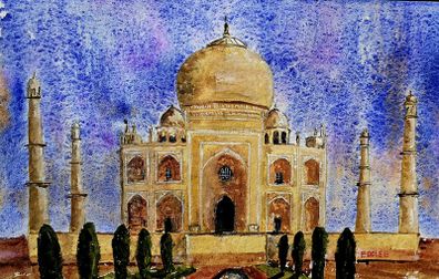 taj mahal watercolour