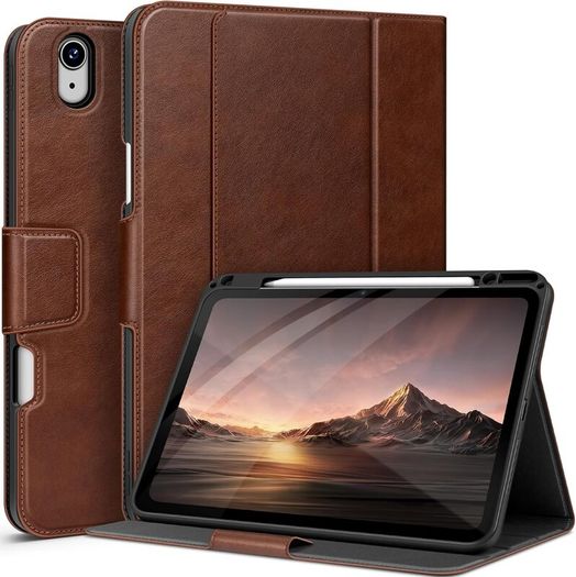 AUAUA Case for iPad Air 13 Inch M2 2024, with Pencil Holder and Pocket, Multiple Viewing Angles, Magnetic Closure, Auto Sleep/Wake (Brown)